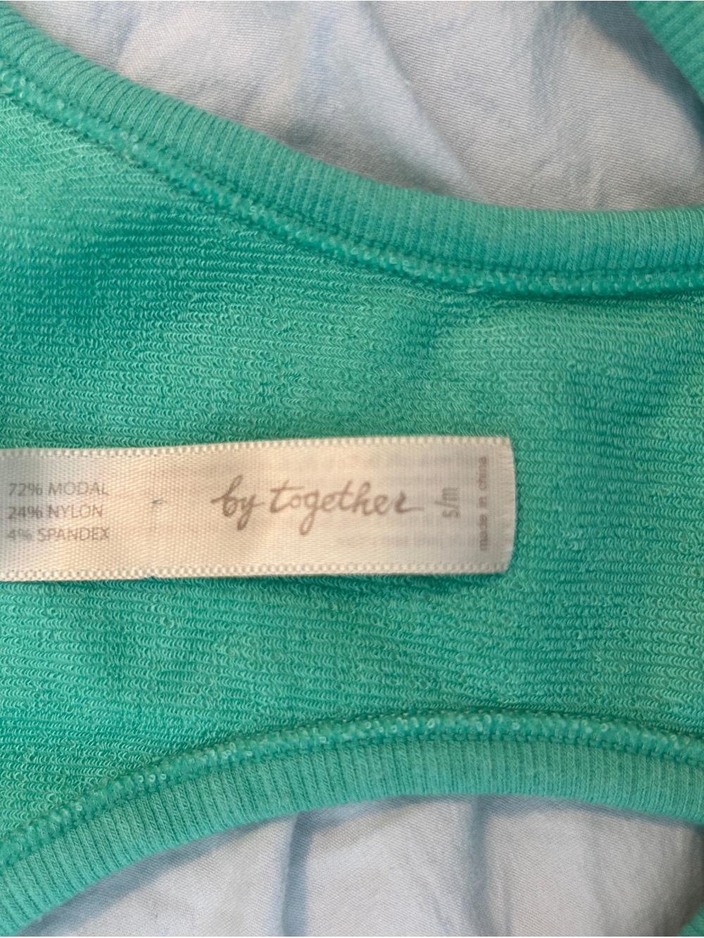 By Together Green Ribbed Racerback Tank - Picture 3 of 3